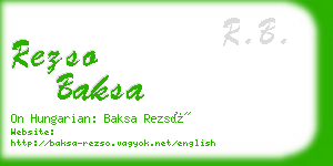 rezso baksa business card